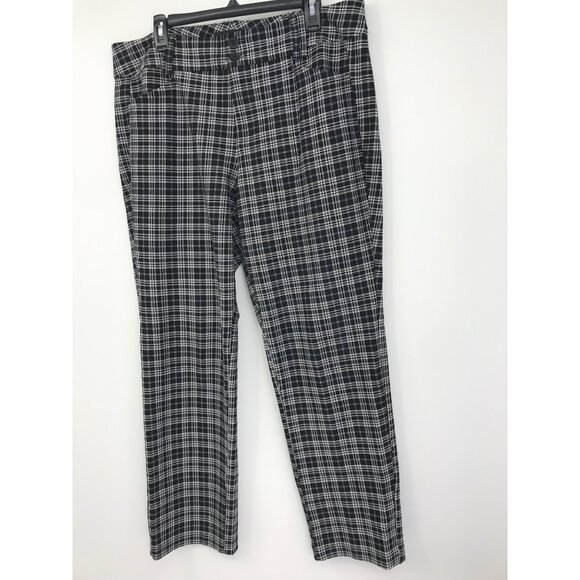 Torrid Trouser Straight Plaid Pant Black White Size 16R - Picture 3 of 6